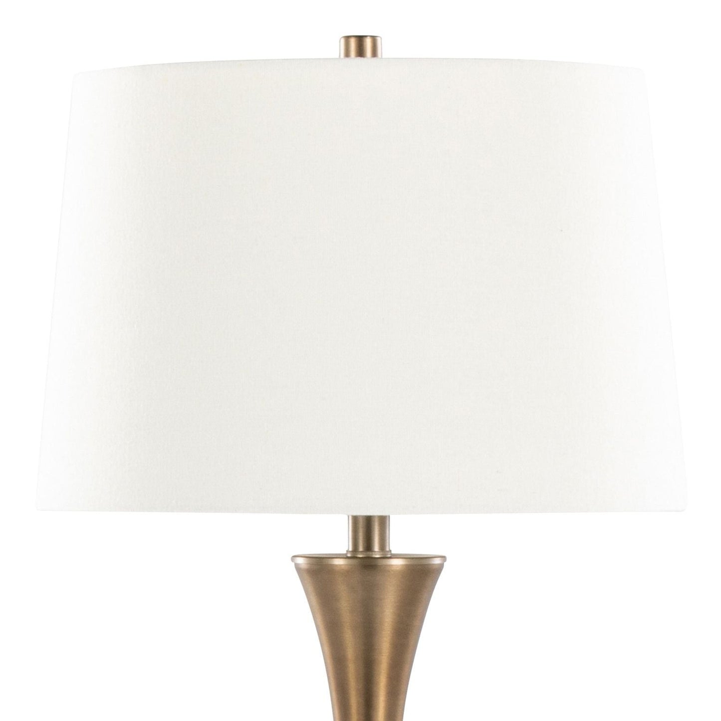 Lenuxe 29" Contemporary Metal Table Lamp in Matte Golden Bronze with Off-White Linen Shade from Grandview Gallery by - Set of 2