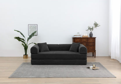 Foldable Sofa Bed, 77.9'' Folding Floor Couch, Compressed Convertable Sleeper Sofa, Memory Foam Couch with Pillow Back Support Armrest, 4-in-1 Futon Sofa Bed for Living Room, Army green