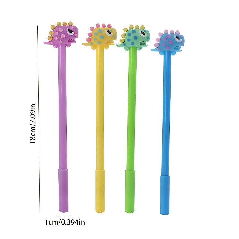1pc/4pcs Creative Cartoon Tyrannosaurus Water Based Signature Pen Neutral Pen Gel Pen Learning Office Stationery 0.5mm Black Refill