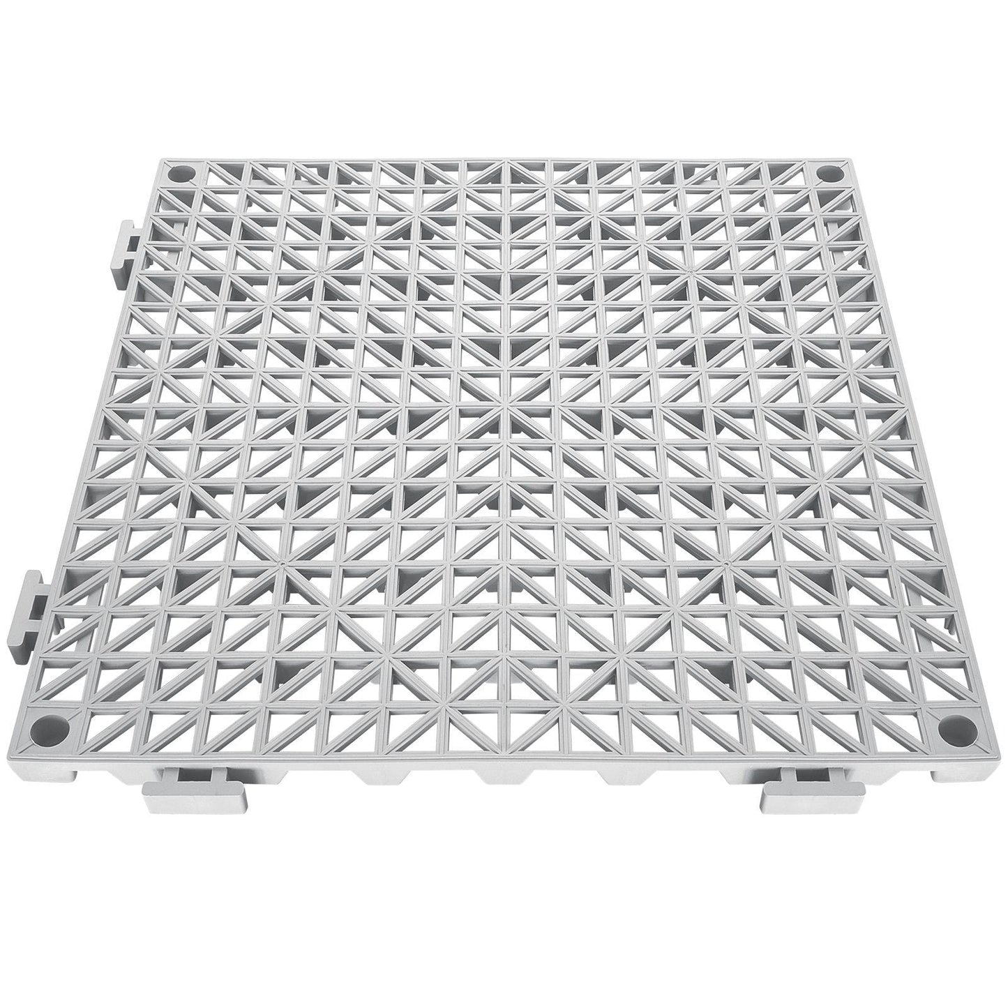 VEVOR Interlocking Tile 50PCS Gray, Drainage Tiles 12" x 12" Splicing, PVC Interlocking Drainage Floor Tiles, Non-Slip Drainage Holes for Restroom, Bathroom, Kitchen, Pool, Wet Areas