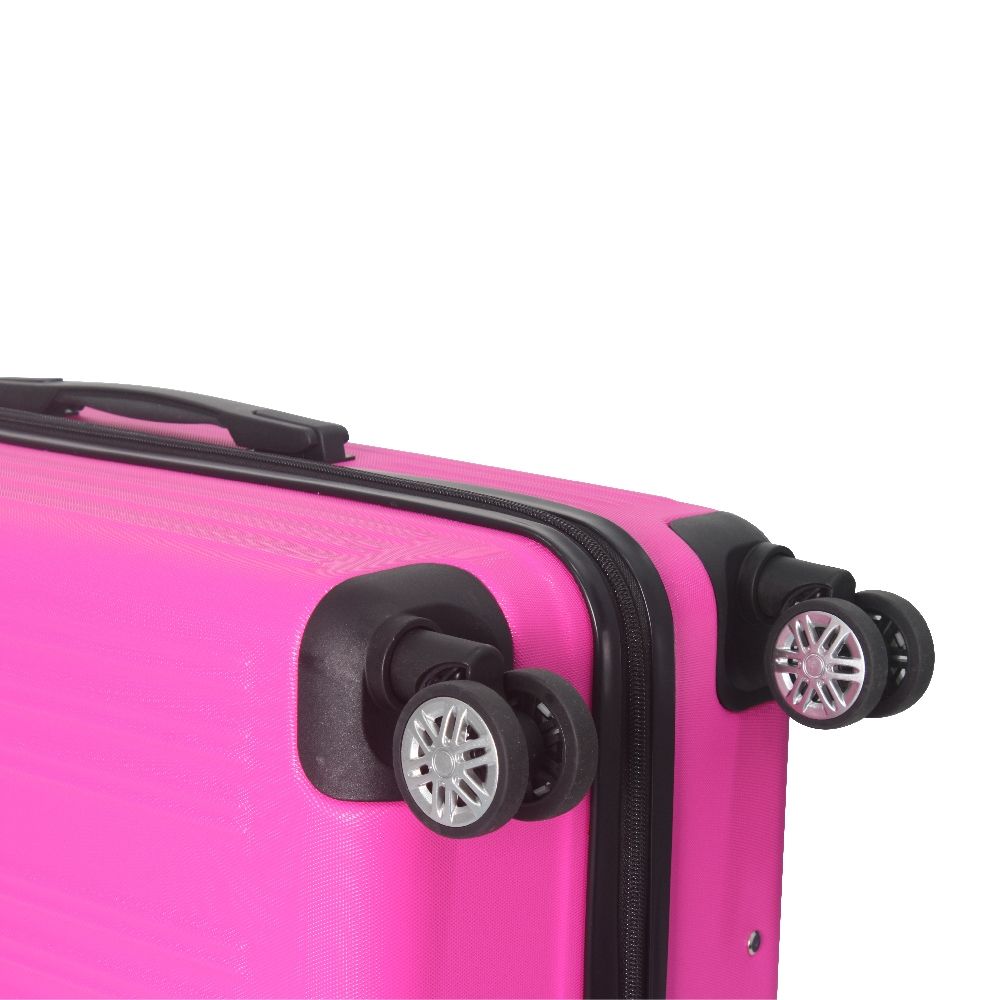 3-Piece Lightweight ABS Hardshell Luggage Set (20", 24", 26") in Honey Powder with Spinner Wheels, TSA Lock, and Adjustable Telescopic Handle - Durable Travel Suitcases