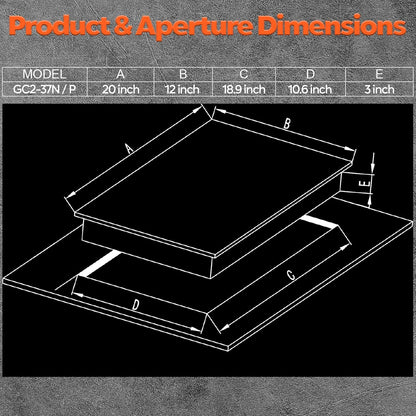Ramblewood GC2-37P (LPG/Propane Gas) high efficiency 2 burner gas cooktop, ETL Safety Certified