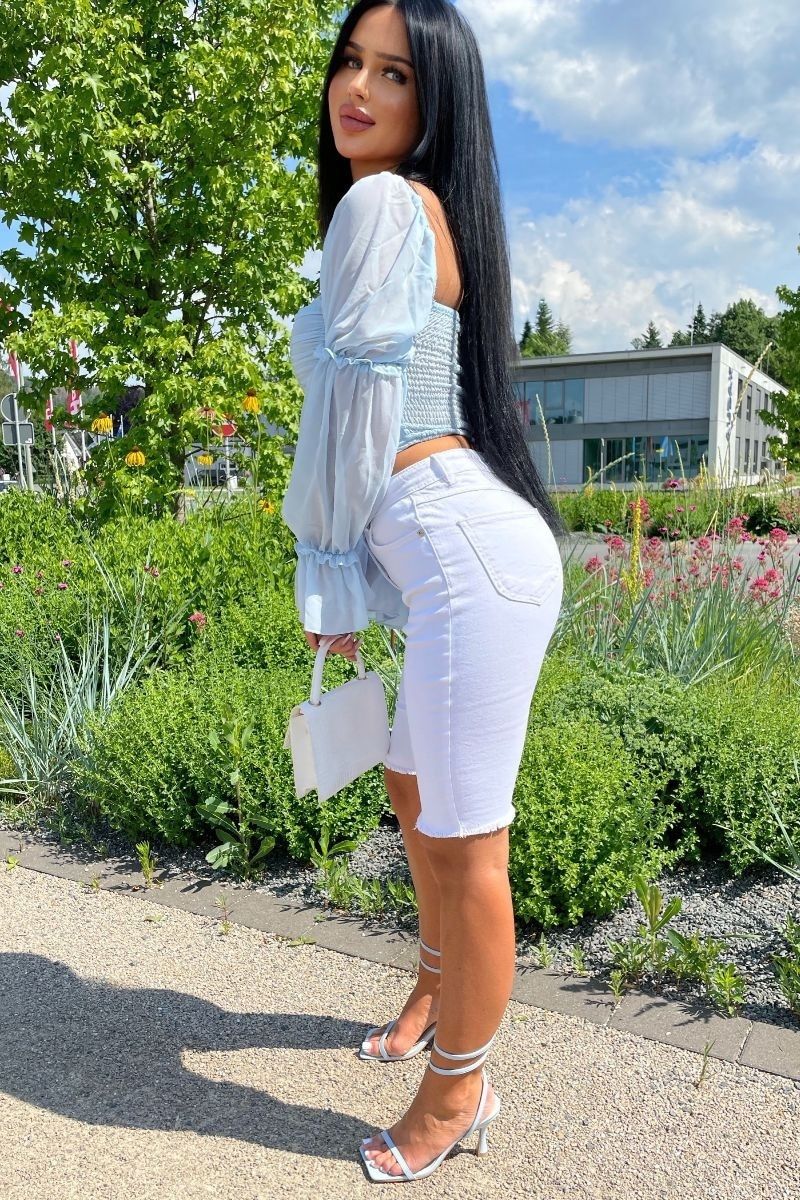White Denim Cycling Shorts
