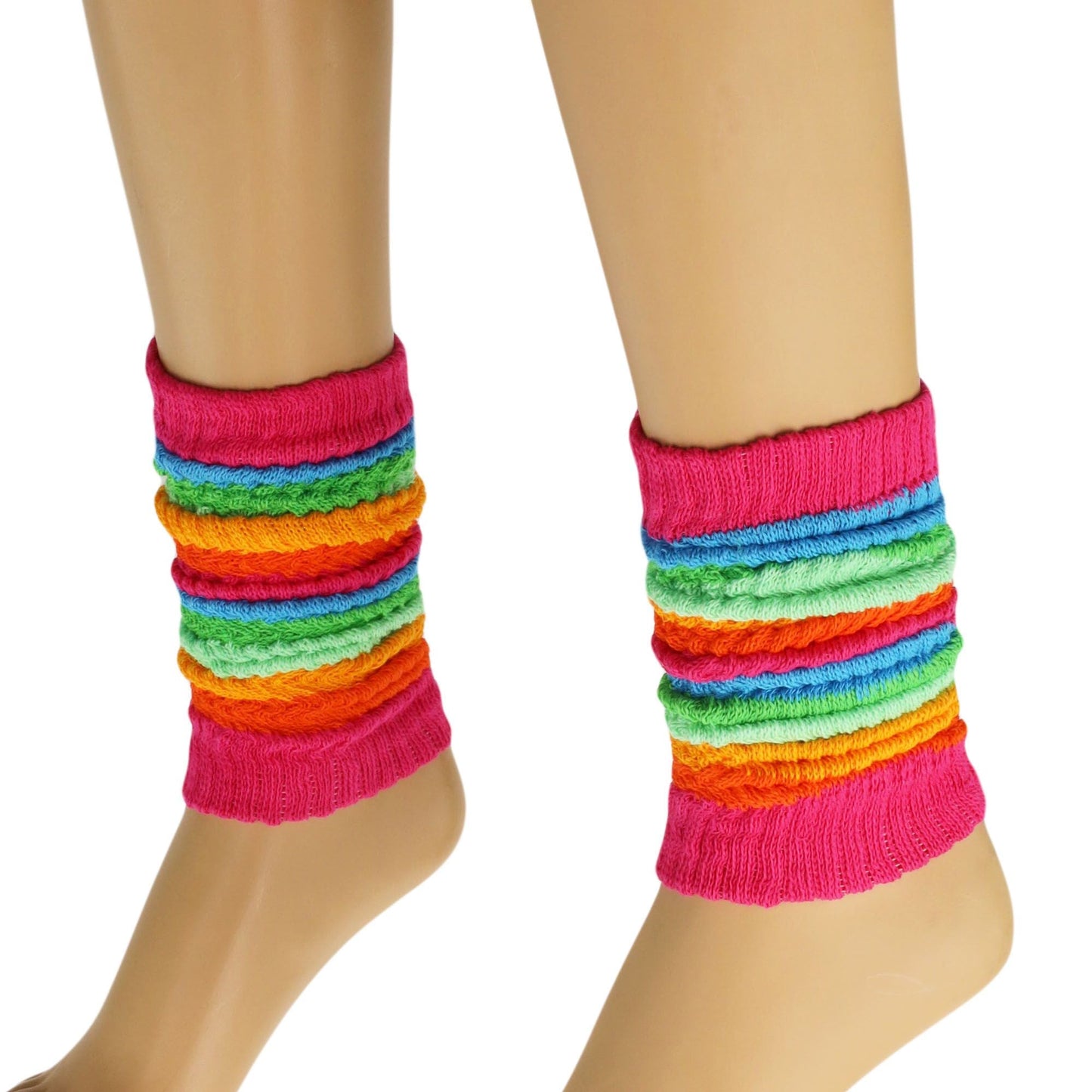Leg Warmers for Women Colorful Cotton Knitted Leg Warmers 21 Inches 3 Pairs