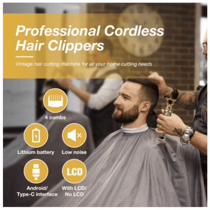 Professional Mens Hair Clippers Trimmer Machine Cordless Beard Electric Shaver