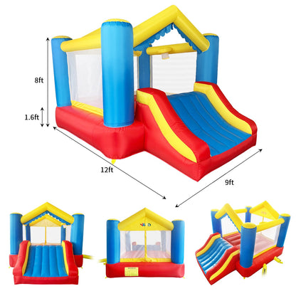 YARD Bounce House Inflatable Bounce House with Basketball Hoop Royal Bouncer for Kids, Outdoor Bouncy House, Durable Seam Forced Buffer Strips, Big Slide, 12 x 9 x 8 ft H, w/ UL Certified Air Blower