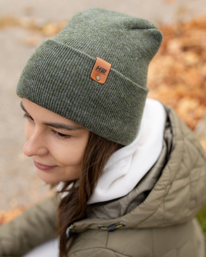HAAKWEAR Theta-Stitch Cuffed Beanie - Designed and Made in USA (Patent Pending Design) - Forest Green