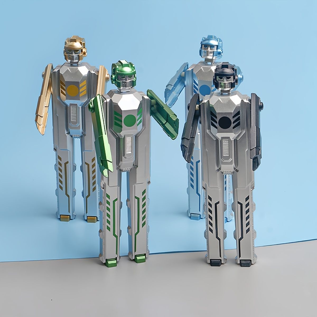 2pcs New Creative Cool Transforming Robot Shape Gel Pen Detachable 0.5mm Black Refill