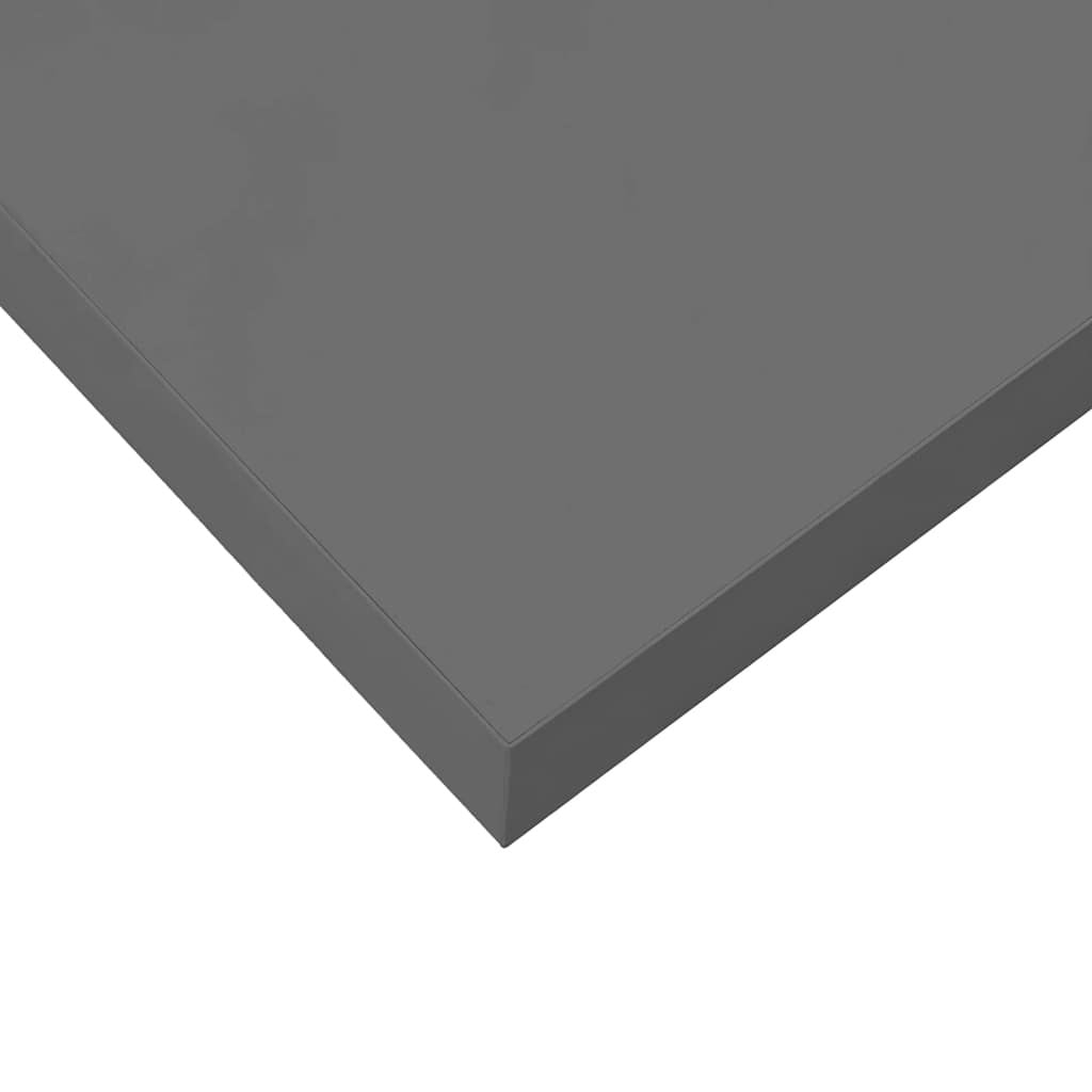 Wall Shelf Set of 2 High gloss grey Honeycomb MDF, metal frame