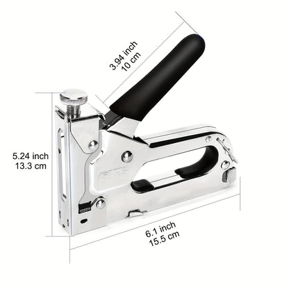 1pc, 3 In 1 Heavy Duty Staple Gun Kit With 300 Staples, Upholstery Stapler For Fixing Material, Decoration, Carpentry, Furniture, Doors And Windows