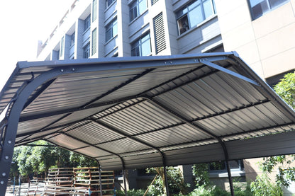 supply Video NEW Metal Carport 12 ×20 FT Heavy Duty with Galvanized Steel Roof, Metal Garage Canopy with Galvanized Steel Roof & Frame, Car Tent Outdoor Storage Shed for Car, Boats and Truck, Gray