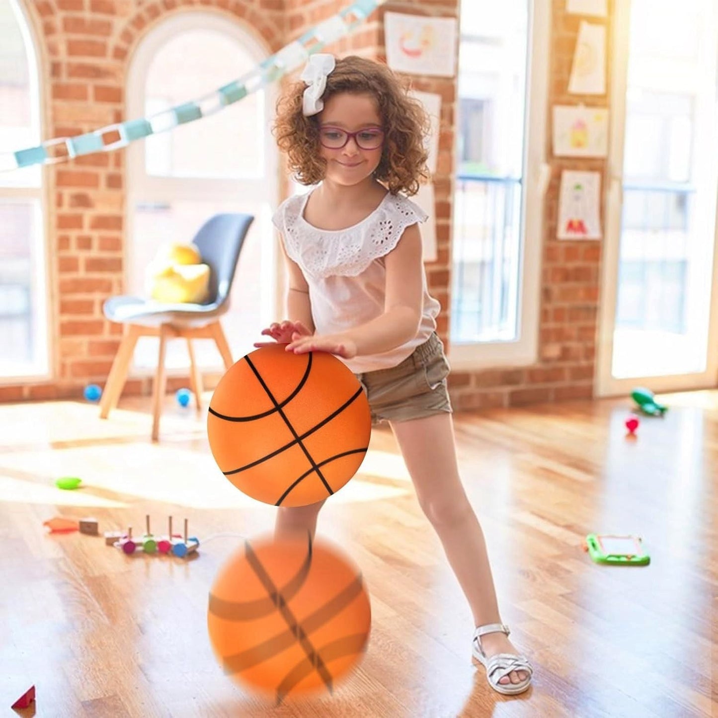 Silent Basketball Foam Bouncing Silent Basketball Uncoated High Density Foam Ball Indoor Low Noise Training Ball