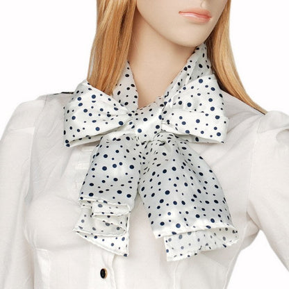 Blando White Background Little Black Dots Douce Extremely Soft Silk Scarf/Wrap/Shawl(Large)