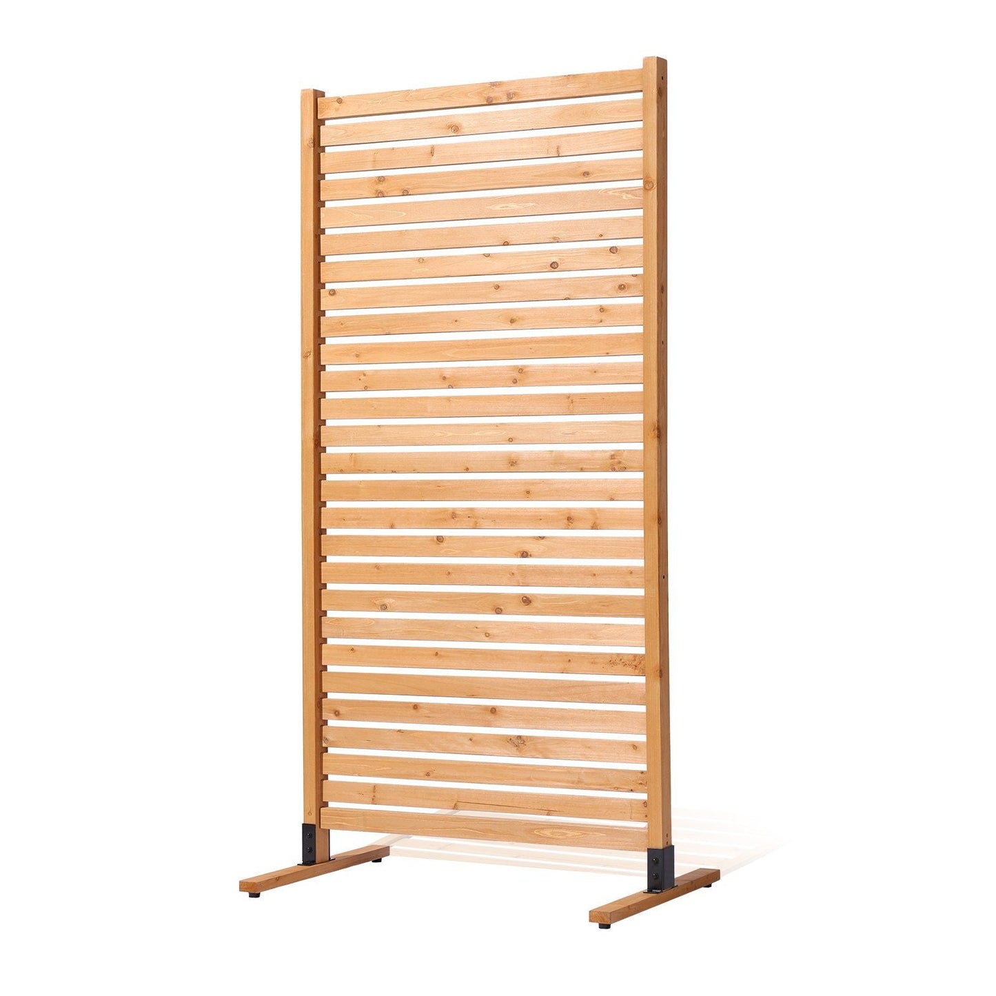 VEVOR Wooden Privacy Screen, 36" W x 76" H Outdoor Privacy Screen, Freestanding Wood Privacy Panel with Stand, Decorative Patio Privacy Screen, Outdoor Divider for Balcony Patio Lawn Garden