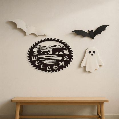 CIFbuy Gothic Bear Sculpture Metal Animal Statue Home Decor Living Room Halloween Christmas Gift (TikTok, temu pick-up service)