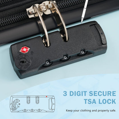 Front Opening Luggage Set 3 Piece, Hardside Carry on Suitcase with USB Port, Expandable Luggage with Handle Bag Spinner Wheels TSA Lock