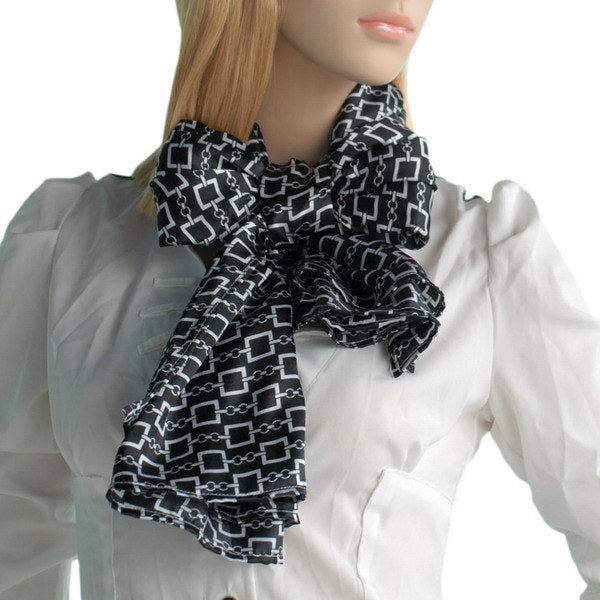 Blando Black Square Chain Design Fashion Luxuriant Silky Scarf/Wrap/Shawl(Large)