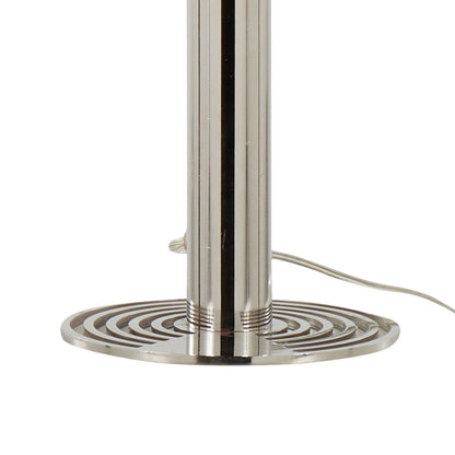 Master 29" Contemporary Metal Table Lamp in Polished Nickel and White Linen Shade from Grandview Gallery by - Set of 2