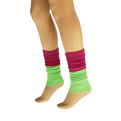 Leg Warmers for Women Colorful Cotton Knitted Leg Warmers 21 Inches 3 Pairs