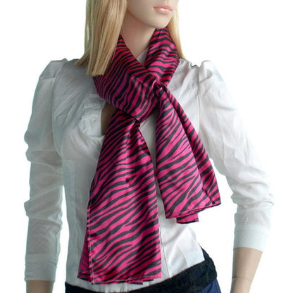 Blando Fushcia Funky Zebra Animal Pattern super soft Silk Scarf/Wrap/Shawl(Large)