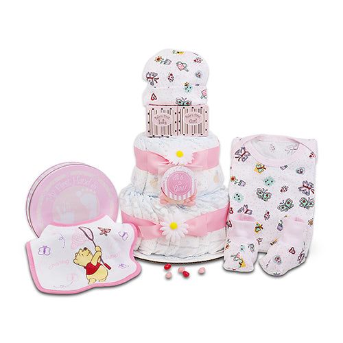 Sweet Baby Girl Diaper Cake Gift