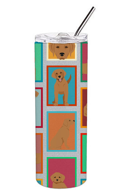 Lots of Red Fox Labrador Retriever Stainless Steel Skinny Tumbler Vacuum Double Walled Reusable Insulated Tumbler Travel Cup for Coffee Cocktails Gift with Lid, 20 oz