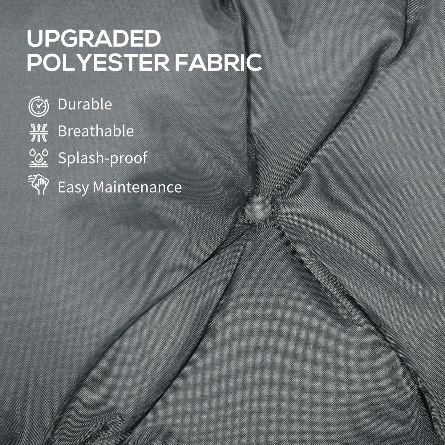 3 Seater Outdoor Seat Pads Bench Swing Chair Replacement Cushions Backrest for Patio Garden, Dark Grey