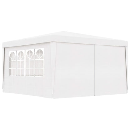 Professional Party Tent with Side Walls 13.1'x13.1' White 90 g/m²