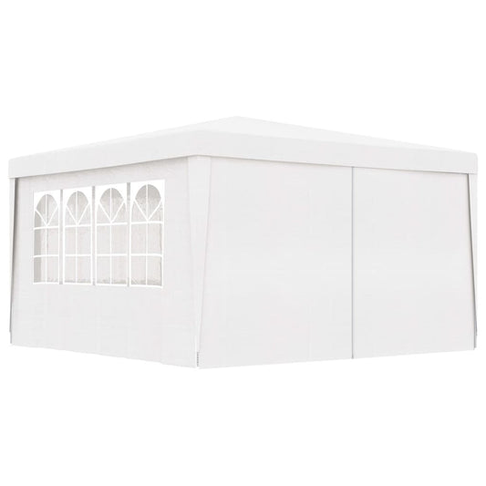 Professional Party Tent with Side Walls 13.1'x13.1' White 90 g/m²