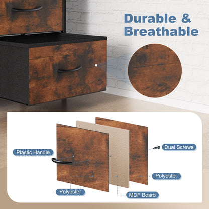 Dresser for Bedroom with 8 Drawers Tall Dresser & Chest of Drawers Fabric Dresser with Wood Top and Sturdy Steel Frame