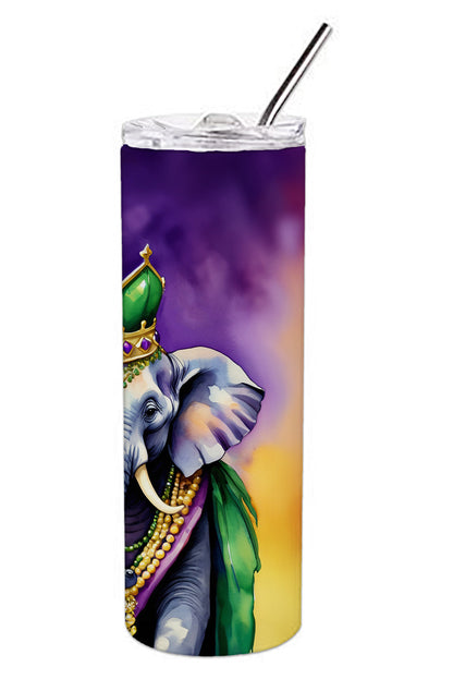 Elephant King of Mardi Gras Stainless Steel Skinny Tumbler Vacuum Double Walled Reusable Insulated Tumbler Travel Cup for Coffee Cocktails Gift with Lid, 20 oz