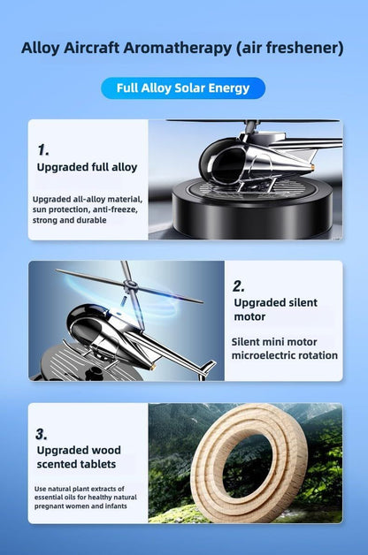 Solar-Powered Car Air Freshener Plane-Shaped Elegant Design, Solar-Activated Scent, Eco-Friendly (Silver)