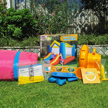 YARD Bounce House Inflatable Bounce House with Basketball Hoop Royal Bouncer for Kids, Outdoor Bouncy House, Durable Seam Forced Buffer Strips, Big Slide, 12 x 9 x 8 ft H, w/ UL Certified Air Blower