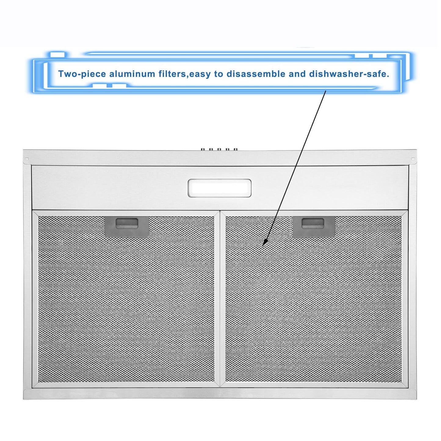 Stainless Steel Under Cabinet Range Hood Vent Cooking 230 CFM Kitchen 3 Speed cooker hood