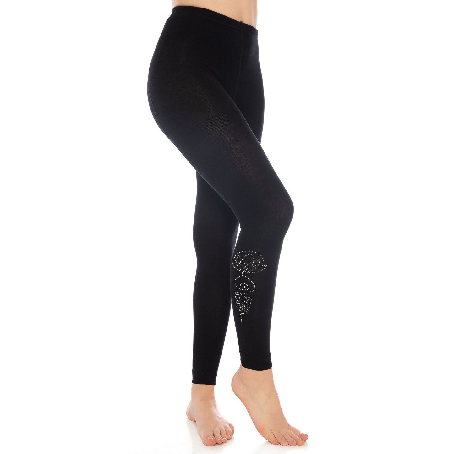 Bamboo Leggings for Women Soft Stretchy Full Length Elastic Leggings with Fancy Accessories