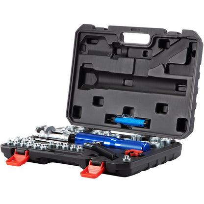 VEVOR Hydraulic Flaring Tool Kit, 45° Double Flaring Tool, Brake Repair Brake Flaring Tools for 3/16"-1/2", Brake Flare Tool with Tube Cutter and Deburrer, 32 PCS Tube Flaring Tools for Copper Lines