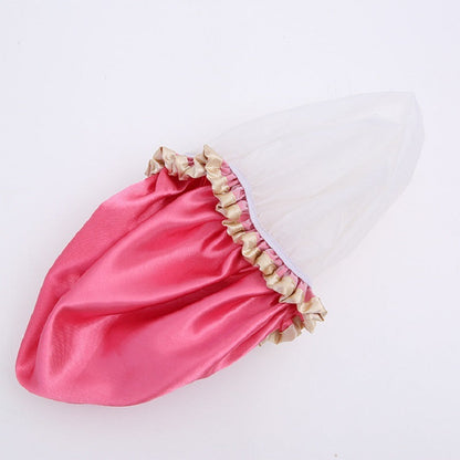 Bathing Cap Women Satin Shower Cap Waterproof Hair Cap Reusable Bath Cap Elastic Shower Hat Hair Care (Set of 3)