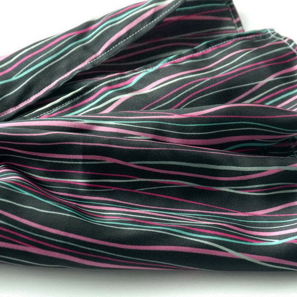 Blando Black Irregular Stripe Chic Exquisitely Soft Luxuriant Silky Scarf/Wrap/Shawl(Large)