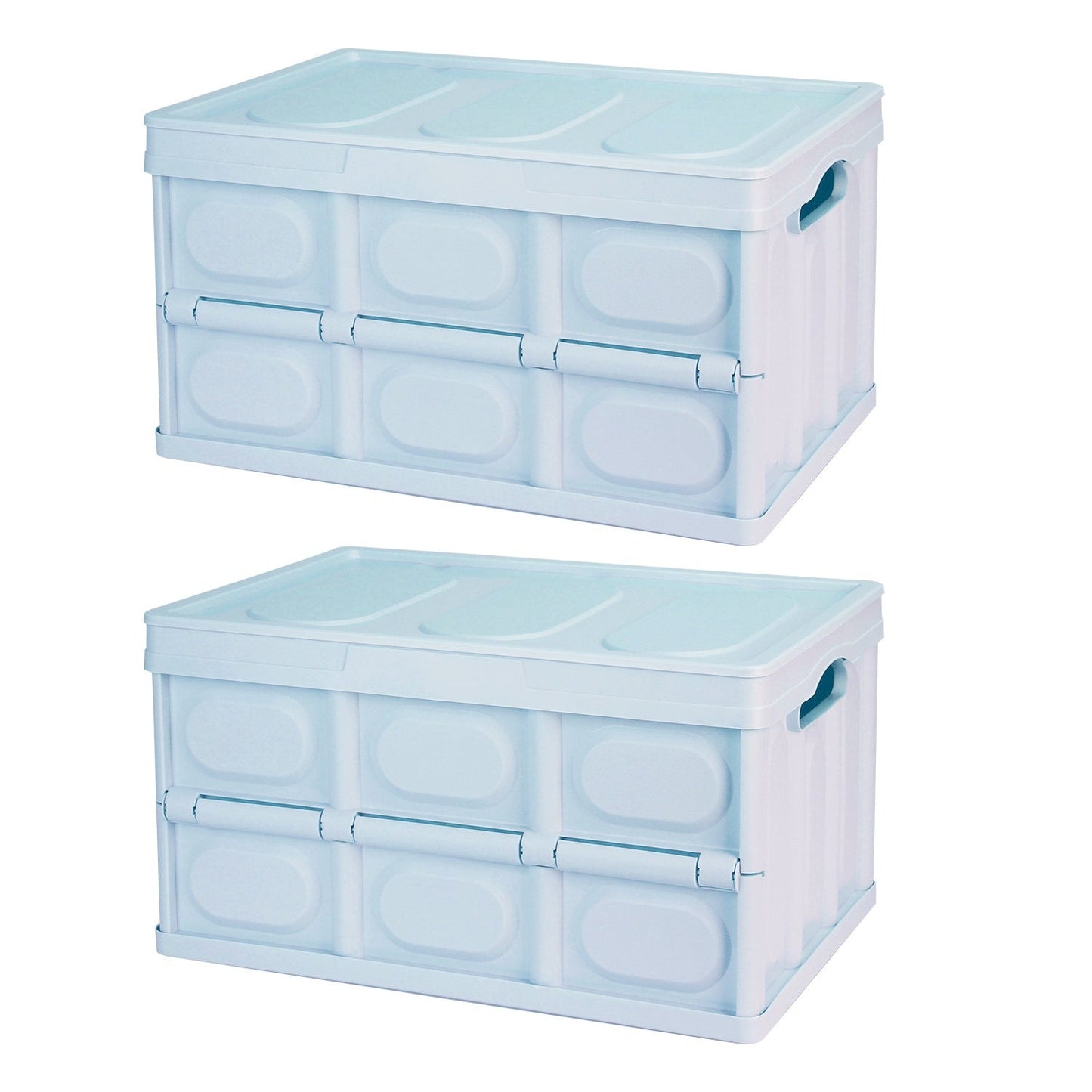 Collapsible Storage Bins With Dustproof Lid Waterproof Interior Bag Handle Stackable Storage Box Container Utility Organizer Crate For Camping Fishing Living Room