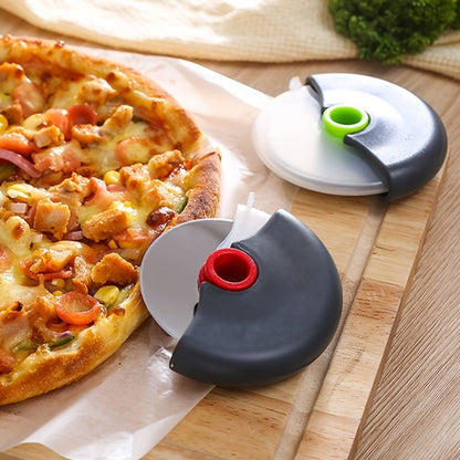 1pc Stainless Steel Round Wheel Cutter With Lid For Cake, Bread, And Pies - Kitchen Baking Tool With Roulette Roller, Suitable For Home Kitchen Baking, Household Pizza Baking