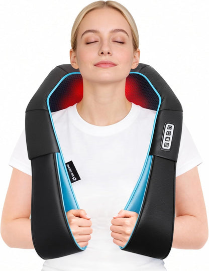Shiatsu Neck Massager for Pain Relief – Deep Kneading Back Shoulder Massage with Heat – Ideal for Valentine's Day, Christmas, Mother's Day, Father's Day, Gifts for Men Women Mom Dad Her Him