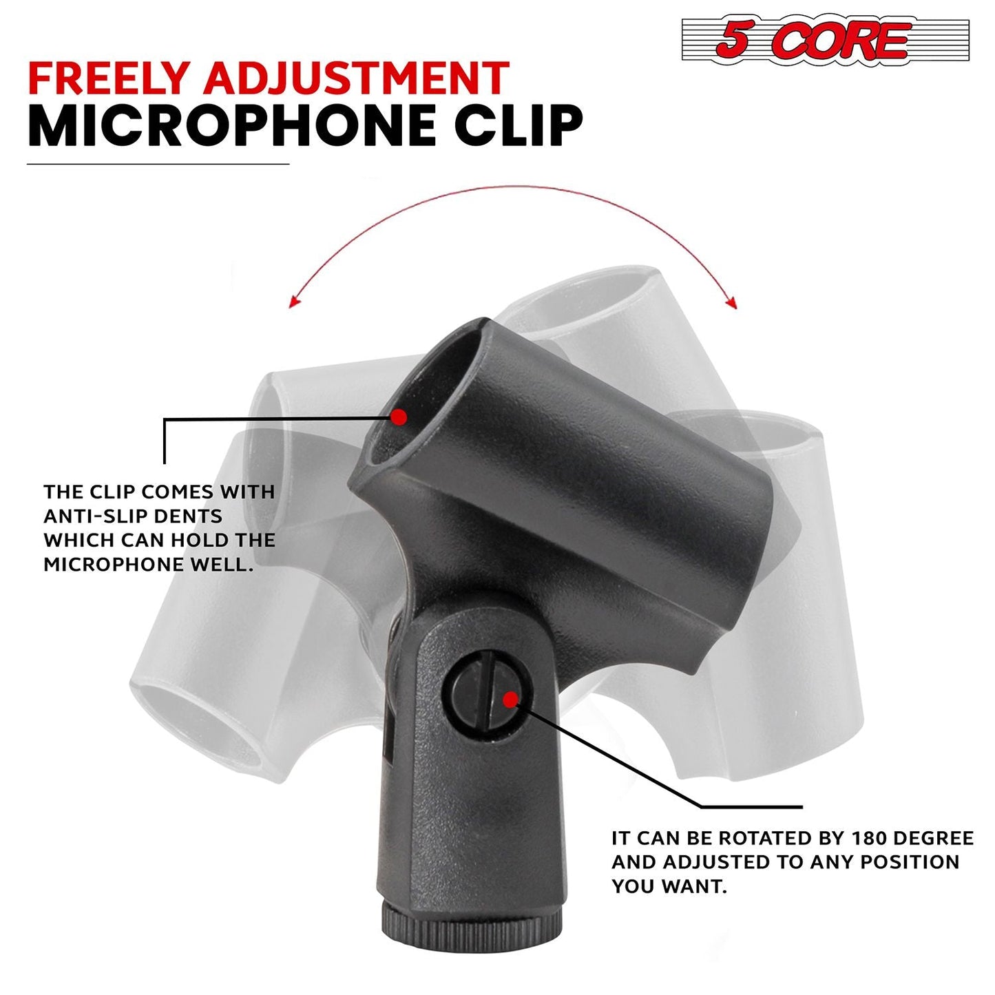 5 CORE Professional Instrument Microphone Pencil Mic Condenser Cardioid Unidirectional Stick Microfono with Windscreen Mic Clip & Case - INSTRU MIC 100 GREY