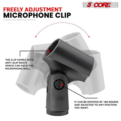 5 CORE Professional Instrument Microphone Pencil Mic Condenser Cardioid Unidirectional Stick Microfono with Windscreen Mic Clip & Case - INSTRU MIC 100 GREY