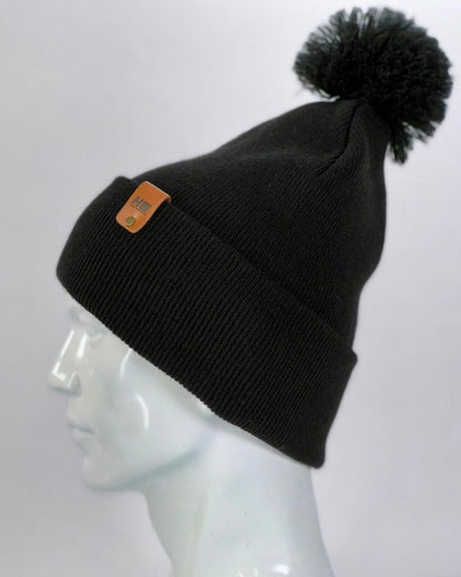 HAAKWEAR Pom Pom Beanie - Made in USA - Black