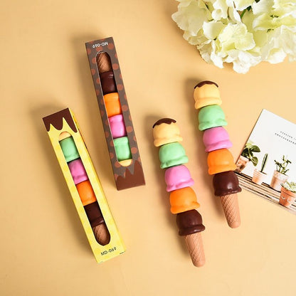 1Pc Creative Building Block Assembly Marker Pen Color Student Graffiti Pen Ice Cream Highlighter Cone 5 Colors
