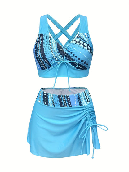 Sky blue two-piece swimsuit