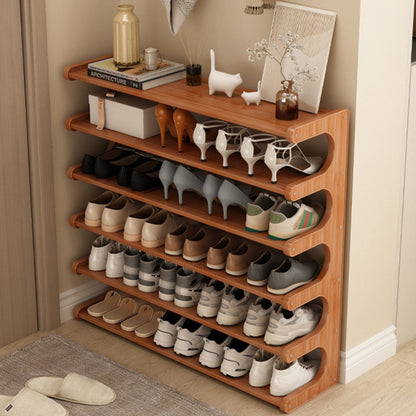 5/6-layer practical storage rack, shoe rack, space-saving design, multi-layer independent storage rack, wood grain finish, easy to assemble, self-supporting cubic shoe storage rack, storage rack, sui