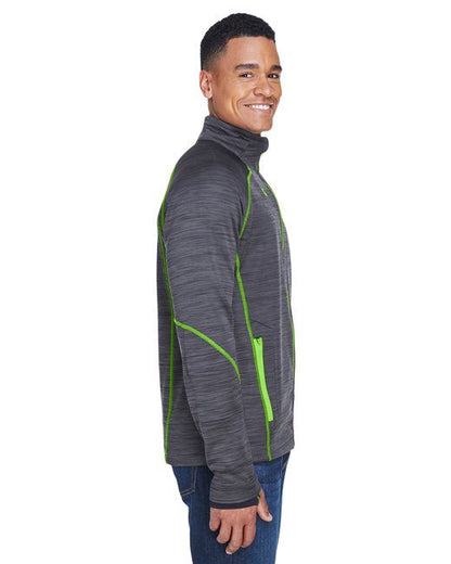 Men's Flux Mélange Bonded Fleece Jacket - CARBON/ OLY RED - S