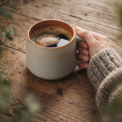 Large Ceramic Coffee Mugs Set of 4 | 16 oz Stoneware Coffee Cups | Lead-Free, Non-Toxic | Microwave and Dishwasher Safe | Comfortable Handle | Nordic Design for Tea, Cocoa, Latte | Sage