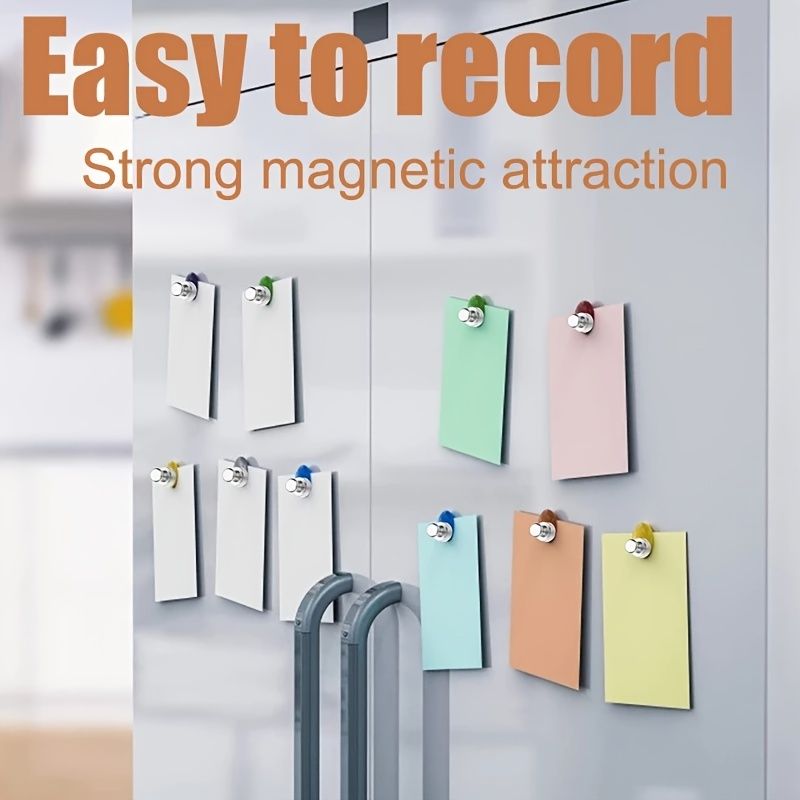 12pcs/Set Refrigerator Magnet Push Pin, Brushed Nickel Steel Fridge Magents, Magnetic Pushpins, Magnet Thumb Tacks, Magnets For Whiteboard, Kitchen, Office, Bulletin Board, Lockers